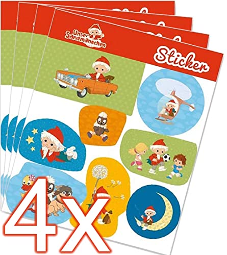 32-teiliges Sticker-Set * UNSER SANDMÄNNCHEN * für Kindergeburtstag und Mottoparty | Kinder Aufkleber Sandmann DDR Party Set von Carpeta