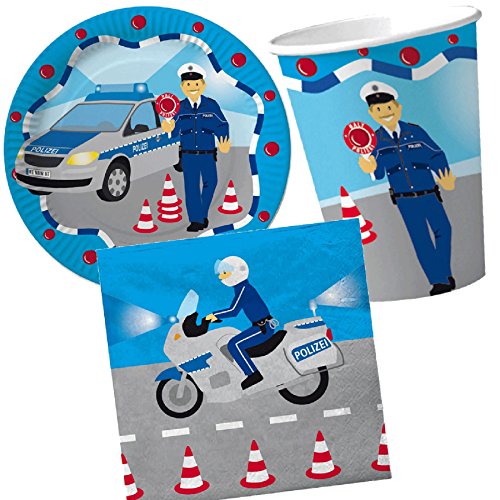 37-tlg. Party-Set * POLIZEI * mit Pappteller + Servietten + Pappbecher + Deko für Kindergeburtstag | Party Geburtstag Kinder 37-tlg. Party-Set * POLIZEI * mit Pappteller + Servietten + Pappbecher + Deko für Kindergeburtstag | Party Geburtstag Kinder von Carpeta