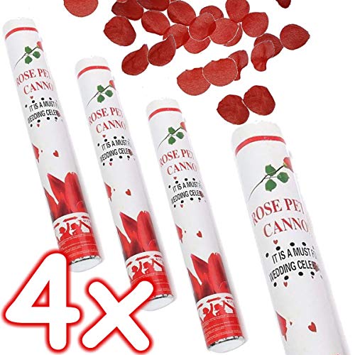 CARPETA 4 KONFETTI Shooter - ROTE ROSENBLÄTTER 40cm, 6-8m Effekthöhe, Konfetti-Kanone mit roten Herzen für Hochzeit Standesamt Valentinstag | Party Popper Geburtstag Vermählung Deko CARPETA 4 KONFETTI Shooter - ROTE ROSENBLÄTTER 40cm, 6-8m Effekthöhe, Konfetti-Kanone mit roten Herzen für Hochzeit Standesamt Valentinstag | Party Popper Geburtstag Vermählung Deko von Carpeta
