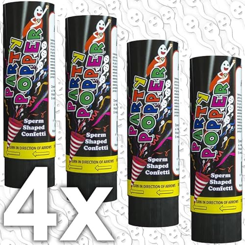 4X * SPERMA KONFETTI Popper * als Konfettikanone für Party und Junggesellen-Abschied | Party-Gag sprüht kleine Spermien aus Papier bis zu 4m | Geburtstag Pink Frauen Spaß 4X * SPERMA KONFETTI Popper * als Konfettikanone für Party und Junggesellen-Abschied | Party-Gag sprüht kleine Spermien aus Papier bis zu 4m | Geburtstag Pink Frauen Spaß von Carpeta