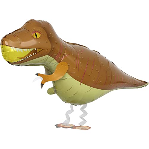 Airwalker Folienballons * Laufende Tiere * als Deko für Geburtstag und Party | 34-115cm groß | Walking Animals Kinder Kindergeburtstag Partydeko Luftballons Ballons, Edition: Brauner Dinosaurier von Carpeta