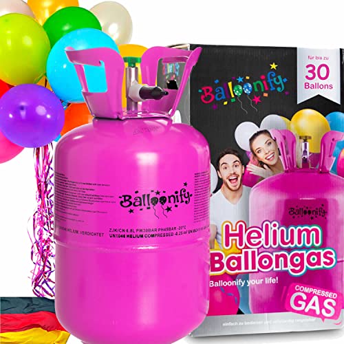 BALLONGAS FÜR 30 LUFTBALLONS + 25 BALLONS + FÜLLVENTIL | Helium Einweg Flasche Luftballon Folienballon Deko Geburtstag Party Hochzeit BALLONGAS FÜR 30 LUFTBALLONS + 25 BALLONS + FÜLLVENTIL | Helium Einweg Flasche Luftballon Folienballon Deko Geburtstag Party Hochzeit von Carpeta