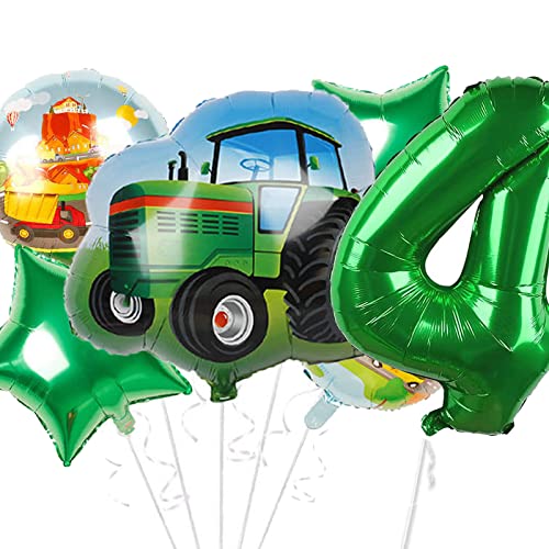 Ballon Set * BAUERNHOF * als Deko für Kindergeburtstag und Trecker Mottoparty | mit Zahlen von 1 bis 9 | Farm Tiere Geburtstag Party Kinder Ballondeko Partydeko, Edition: 4. Geburtstag von Carpeta