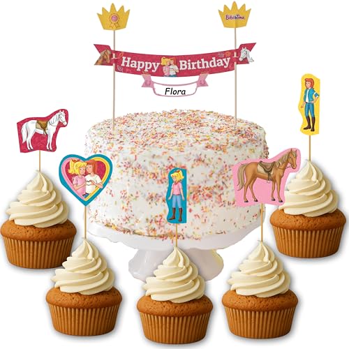 Cake Topper * BIBI & TINA * mit Muffinpicker und Kuchenbanner | 11-teiliges Set zum Kindergeburtstag, perfekt als Muffin-, Kuchen- und Torten-Deko | Kinder Geburtstag Party Pferde Ponys Mädchen Cake Topper * BIBI & TINA * mit Muffinpicker und Kuchenbanner | 11-teiliges Set zum Kindergeburtstag, perfekt als Muffin-, Kuchen- und Torten-Deko | Kinder Geburtstag Party Pferde Ponys Mädchen von Carpeta