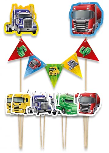 Cake Topper * LKW & TRUCKS * als Kuchendeko zum Kindergeburtstag und Kinder Party | Cake Torten Kuchenstecker Geburtstag Deko, Stil: Trucks Cake Topper * LKW & TRUCKS * als Kuchendeko zum Kindergeburtstag und Kinder Party | Cake Torten Kuchenstecker Geburtstag Deko, Stil: Trucks von Carpeta