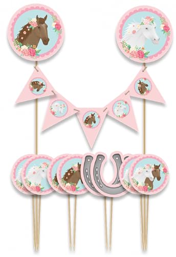 Cake Topper * PONYS & PFERDE * als Kuchendeko zum Kindergeburtstag und Kinder Party | Cake Torten Kuchenstecker Geburtstag Deko, Stil: Pferde Cake Topper * PONYS & PFERDE * als Kuchendeko zum Kindergeburtstag und Kinder Party | Cake Torten Kuchenstecker Geburtstag Deko, Stil: Pferde von Carpeta