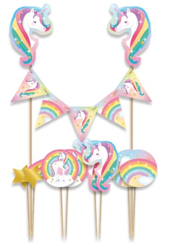 Cake Topper * REGENBOGEN EINHORN * als Kuchendeko zum Kindergeburtstag und Kinder Party | Cake Torten Kuchenstecker Geburtstag Deko, Stil: Einhorn Cake Topper * REGENBOGEN EINHORN * als Kuchendeko zum Kindergeburtstag und Kinder Party | Cake Torten Kuchenstecker Geburtstag Deko, Stil: Einhorn von Carpeta