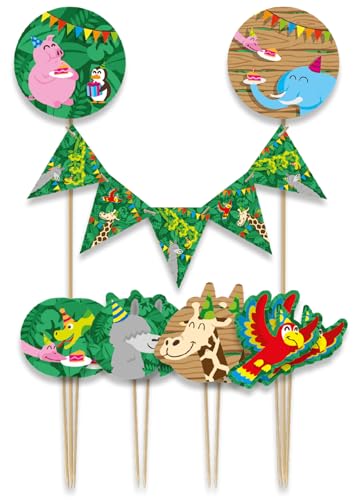 Cake Topper * ZOOTIERE * als Kuchendeko zum Kindergeburtstag und Kinder Party | Cake Torten Kuchenstecker Geburtstag Deko, Stil: Dschungel Cake Topper * ZOOTIERE * als Kuchendeko zum Kindergeburtstag und Kinder Party | Cake Torten Kuchenstecker Geburtstag Deko, Stil: Dschungel von Carpeta