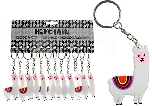 CARPETA® - 12 x Schlüsselanhänger ★ LAMA ★ ┃ Mitgebsel für Kindergeburtstag ┃ Alpaca in Südamerika ┃ inkl. Schlüsselkette ┃ Super Qualität ┃ 12 Stück von Carpeta