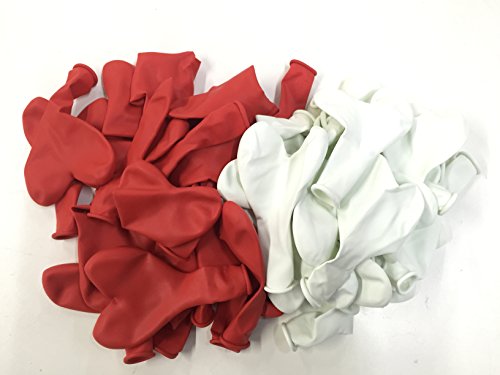 Carpeta 100 große Herzballons in ROT und Weiss Luft und Ballongas geeignet // Herz Luftballons Herzluftballons Ballons Herzen Liebe Trauung Hochzeit Vermählung Valentinstag Deko Dekoration von Carpeta