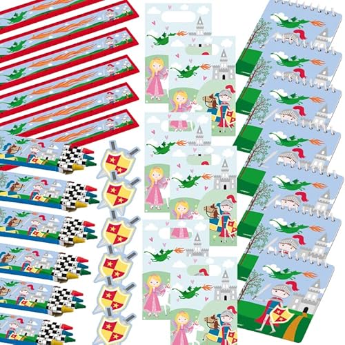 Carpeta 30-teiliges Mitgebsel-Set * Prinzessin und Ritter * für Mottoparty und Kindergeburtstag mit Partytüten, Schreibblöcke, Stifte, Lineal und Sticker | Schule Party Geburtstag Carpeta 30-teiliges Mitgebsel-Set * Prinzessin und Ritter * für Mottoparty und Kindergeburtstag mit Partytüten, Schreibblöcke, Stifte, Lineal und Sticker | Schule Party Geburtstag von Carpeta