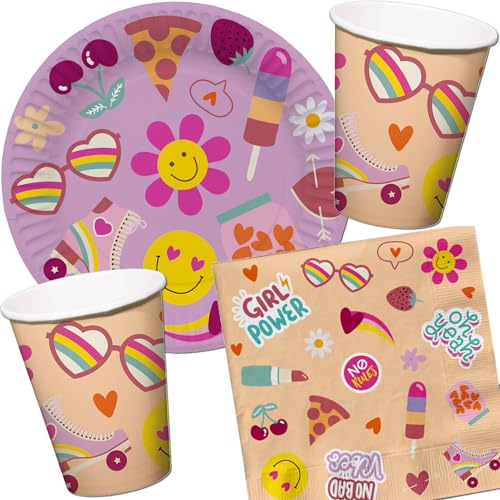 Carpeta 37-TLG Party-Set * Boho - Girl Power * für 8 Gäste mit Teller + Becher + Servietten + Luftballons | Flower Mädchen Kindergeburtstag Kinder Geburtstag Deko Mottoparty Carpeta 37-TLG Party-Set * Boho - Girl Power * für 8 Gäste mit Teller + Becher + Servietten + Luftballons | Flower Mädchen Kindergeburtstag Kinder Geburtstag Deko Mottoparty von Carpeta