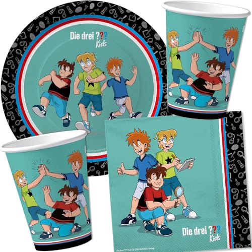 Carpeta 37-TLG. Party-Set * DREI Fragezeichen * mit Teller, Becher, Servietten und Deko für Kindergeburtstag und Mottoparty | Kinder lieben Diese Detektive zum Geburtstag und Motto-Party Carpeta 37-TLG. Party-Set * DREI Fragezeichen * mit Teller, Becher, Servietten und Deko für Kindergeburtstag und Mottoparty | Kinder lieben Diese Detektive zum Geburtstag und Motto-Party von Carpeta