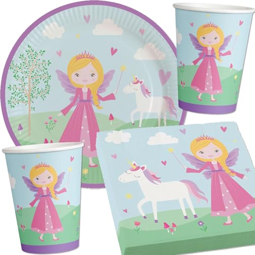 Carpeta 37-TLG. Party-Set * Prinzessin * mit Teller, Becher, Servietten und Deko für Kindergeburtstag und Mottoparty | Mädchen lieben Diese Prinzessin zum Geburtstag und Motto-Party von Carpeta