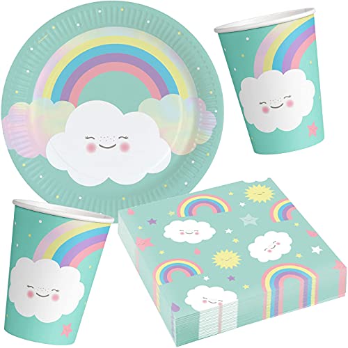Carpeta 37-TLG. Party-Set * Regenbogen & Wolke * mit Teller, Becher, Servietten und Deko für Kindergeburtstag und Mottoparty | Kinder lieben diesen Rainbow zum Geburtstag und Motto-Party Carpeta 37-TLG. Party-Set * Regenbogen & Wolke * mit Teller, Becher, Servietten und Deko für Kindergeburtstag und Mottoparty | Kinder lieben diesen Rainbow zum Geburtstag und Motto-Party von Carpeta