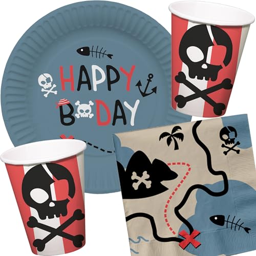 Carpeta 37-teiliges Party-Set * Pirate Party * mit Teller + Becher + Servietten + Deko für Kindergeburtstag | Piraten Kinder Geburtstag Party Mottoparty Carpeta 37-teiliges Party-Set * Pirate Party * mit Teller + Becher + Servietten + Deko für Kindergeburtstag | Piraten Kinder Geburtstag Party Mottoparty von Carpeta