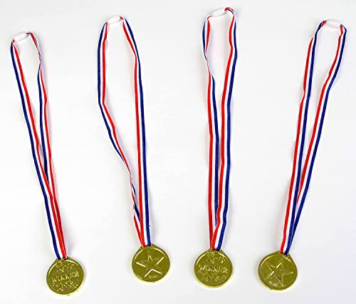 Carpeta 4 Gewinner-Medaillen für eine Mottoparty und Kindergeburtstag | Goldmedaillen Medaille Fußball Sport Kinder Geburtstag Mitgebsel von Carpeta