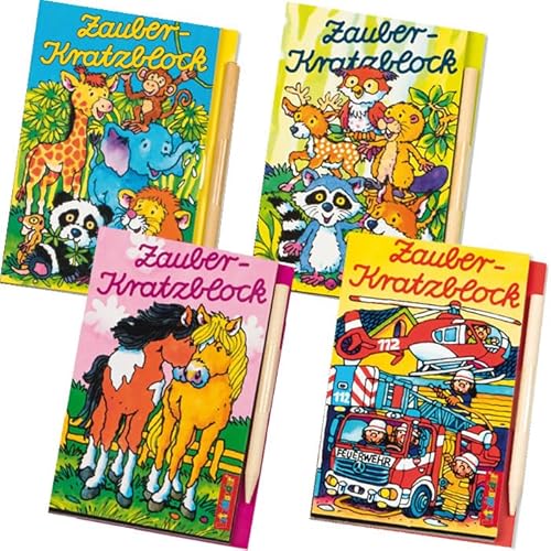 Carpeta 4 Zauberkratzblöckchen * Zootiere + Pferde + Waldtiere + Feuerwehr * in DIN A7 als Mitgebsel für Kindergeburtstag | Party Zauberblock Malbuch Malen Kratzen Tiere Carpeta 4 Zauberkratzblöckchen * Zootiere + Pferde + Waldtiere + Feuerwehr * in DIN A7 als Mitgebsel für Kindergeburtstag | Party Zauberblock Malbuch Malen Kratzen Tiere von Carpeta