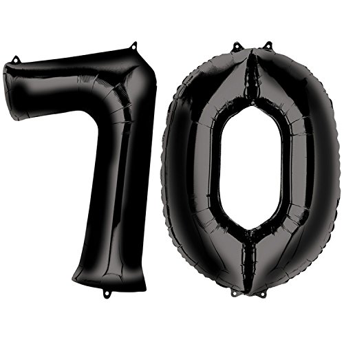 Carpeta Folienballon * Zahl 70 * in Schwarz als Deko für 70. Geburtstag | 72cm groß, für Luft und Helium | Party siebzig Dekoration Jubiläum Metallfolie Carpeta Folienballon * Zahl 70 * in Schwarz als Deko für 70. Geburtstag | 72cm groß, für Luft und Helium | Party siebzig Dekoration Jubiläum Metallfolie von Carpeta