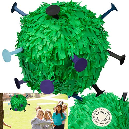 Carpeta Pinata * Virus * als Schlagpinata für Kindergeburtstag | Größe: 31x31cm | Piñata für Kinder | Monster Alien Geburtstag Party Spiele von Carpeta