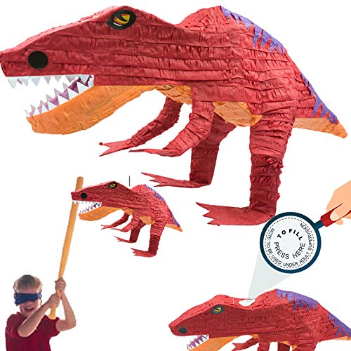 Carpeta XL-Pinata * T-REX * als Schlagpinata für Kindergeburtstag | Größe: 60x30x25cm | Piñata für Kinder | Dino Dinosaurier Geburtstag Party Spiele von Carpeta