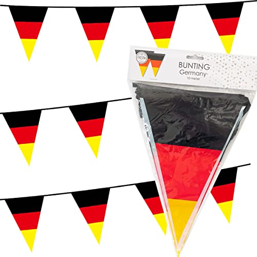 Deko * Deutschland * für Party und Länderparty | Dekoration Deutsche Partydeko Germany BRD Schwarz Rot Gold Flagge, Edition: Wimpelgirlande, 10m von Carpeta