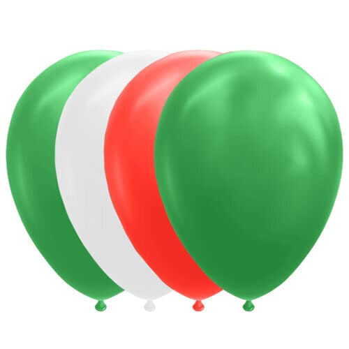 Deko * Italien * für Party und Länderparty | Italienische Dekoration Deutsche Partydeko Rot Weiß Grün Italy Flagge, Edition: Luftballons, 12 Stück von Carpeta