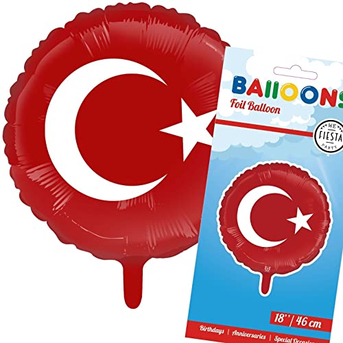 Deko * TÜRKEI * für Party und Geburtstag | Dekoration Partydeko Turkey Länderparty EM WM Türkische Flagge, Edition: Folienballon, 46cm von Carpeta