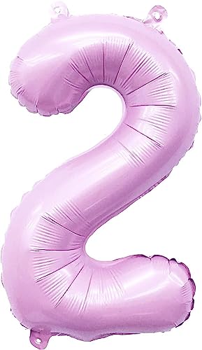 Folienballon * Flieder Rosa * Zahl 0 bis 9 als Deko für Geburtstag und Party | XXL: 100cm groß | Lilac Lila Zahlen Ballondeko Kindergeburtstag, Edition: 2. Geburtstag von Carpeta