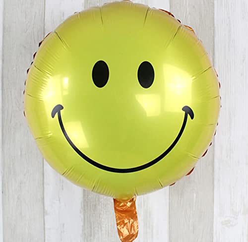 Folienballon * SMILING FACE * als Ballon Deko für Geburtstag und Party | Ø44cm | Smile Lachgesicht Partydeko Luftballons Ballons Kinder Geburtstag Kindergeburtstag, Edition: Gelb von Carpeta