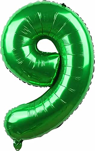 Folienballon Grün Zahl 0 bis 9 als Deko für Geburtstag und Party | 80cm groß | Kinder Grüne Zahlen Ballondeko Kindergeburtstag Partydeko Mint, Edition: 9. Geburtstag von Carpeta