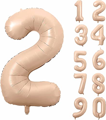 Folienballons * KARAMELL * Zahl 0 bis 9 als Deko für Geburtstag und Party | 80cm groß | Caramel Rose Matt Zahlen Kindergeburtstag Partydeko Ballon Luftballon, Edition: 2. Geburtstag von Carpeta