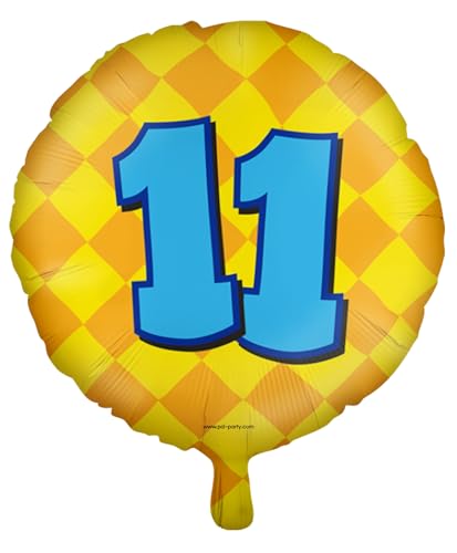 Folienballons * Zahlen 1-100 * als Deko für Kindergeburtstag, Geburtstag und Party | Ø46cm, für Luft + Helium | Happy Birthday Luftballons Ballons, Edition: 11. Geburtstag von Carpeta