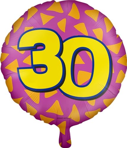 Folienballons * Zahlen 1-100 * als Deko für Kindergeburtstag, Geburtstag und Party | Ø46cm, für Luft + Helium | Happy Birthday Luftballons Ballons, Edition: 30. Geburtstag von Carpeta