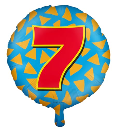 Folienballons * Zahlen 1-100 * als Deko für Kindergeburtstag, Geburtstag und Party | Ø46cm, für Luft + Helium | Happy Birthday Luftballons Ballons, Edition: 7. Geburtstag von Carpeta