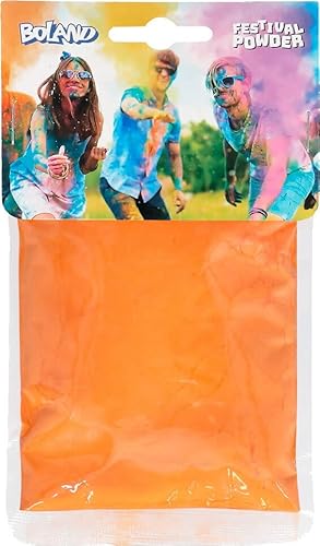 * Holi FARBPULVER * für Party, Festival und Fotografie | Auswahl aus 6 leuchtenden Farben je 70g, wasserlöslich | Deko Kinderparty Rangoli Diwali, Edition: Orange von Carpeta