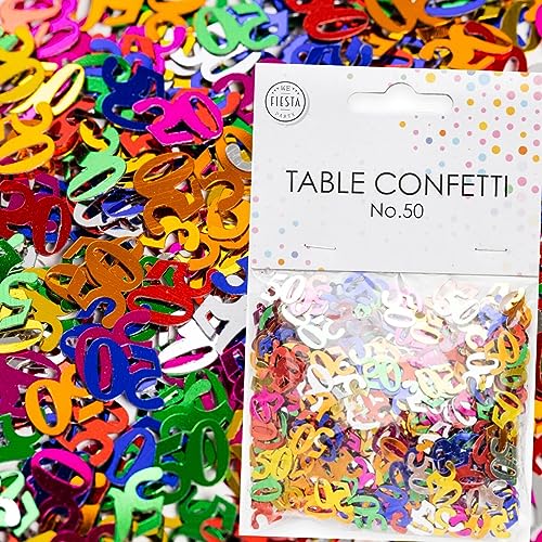 Konfetti Zahl 50 Bunt zum 50. Geburtstag | Deko für Jubiläum und Party | 500 Stück, metallic-bunt, 10mm groß | Zahlenkonfetti Tischkonfetti Tischdeko, Edition: Zahl 50 Konfetti Zahl 50 Bunt zum 50. Geburtstag | Deko für Jubiläum und Party | 500 Stück, metallic-bunt, 10mm groß | Zahlenkonfetti Tischkonfetti Tischdeko, Edition: Zahl 50 von Carpeta