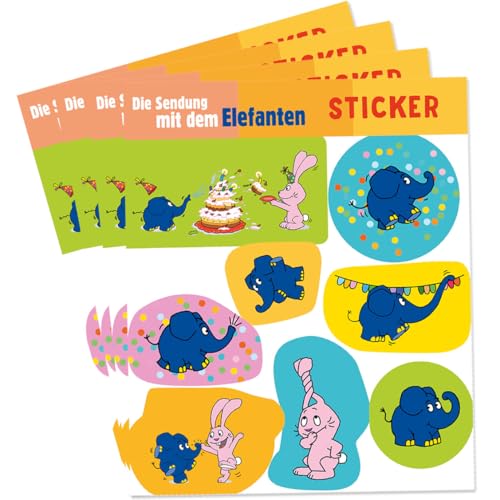 Mega-Aufkleber-Set * DIE SENDUNG MIT DEM ELEFANTEN * als Mitgebsel oder Geschenk | 4 Bögen mit 32 Sticker | Maus Elefant Lach- und Sachgeschichten Bilder Kinder Kindergeburtstag Geburtstag Basteln Mega-Aufkleber-Set * DIE SENDUNG MIT DEM ELEFANTEN * als Mitgebsel oder Geschenk | 4 Bögen mit 32 Sticker | Maus Elefant Lach- und Sachgeschichten Bilder Kinder Kindergeburtstag Geburtstag Basteln von Carpeta