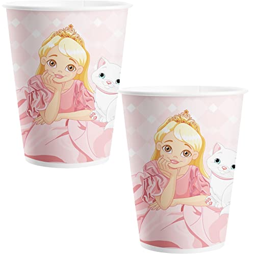 Party Set * Prinzessin * für Kindergeburtstag und Mottoparty | Geschirr, Deko und Mitgebsel für Mädchen Geburtstag | Rosa Pink Kinder Party, Edition: 8 Becher, 200ml von Carpeta