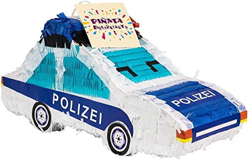 Pinata * POLIZEIAUTO * als Spiel und Deko für Kindergeburtstag und Mottoparty | Größe: 51x23x16cm | Pinatas Polizei Polizist Kinder Partydeko, Edition: Nur Pinata von Carpeta