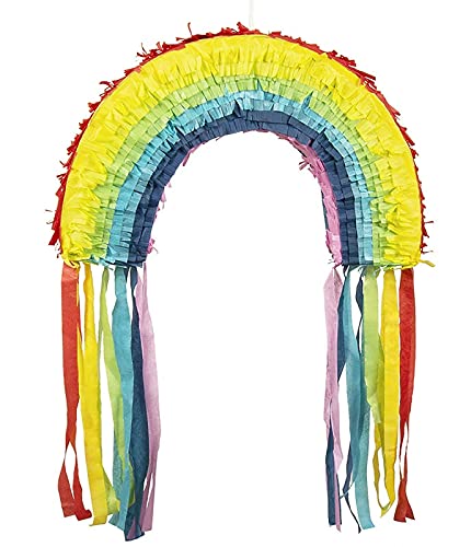Pinata * REGENBOGEN * wird mit Süßigkeiten oder Spielen gefüllt ca. 37 x 26 x 5cm | Topfschlagen aus Amerika | Rainbow Piñata Mexiko Kinder Geburtstag Kindergeburtstag Spiele von Carpeta
