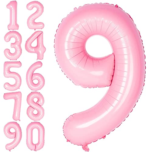 Rosa Folienballons Zahl 0 bis 9 als Deko für Geburtstag und Party | 80cm groß | Baby Babyrosa Pink Mädchen Zahlen Kindergeburtstag Partydeko Ballon Luftballon, Edition: 9. Geburtstag Rosa Folienballons Zahl 0 bis 9 als Deko für Geburtstag und Party | 80cm groß | Baby Babyrosa Pink Mädchen Zahlen Kindergeburtstag Partydeko Ballon Luftballon, Edition: 9. Geburtstag von Carpeta