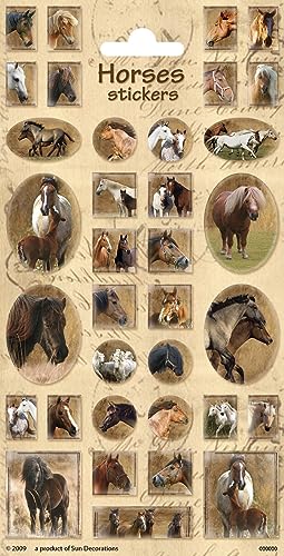Sticker für Kinder * SÜSSE TIERE *als Mitgebsel, Geschenk oder Spiel | Hunde Katzen Pferde Zootiere Alpaka Einhorn | Aufkleber Kindergeburtstag Geburtstag (Pferde 3, 37 Ministicker) von Carpeta