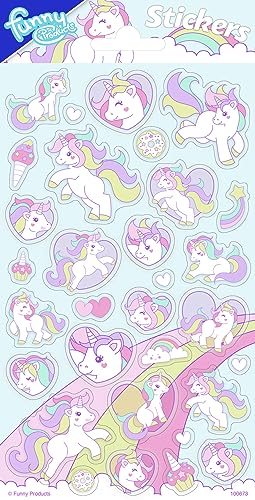 Sticker für Kinder * SÜSSE TIERE *als Mitgebsel, Geschenk oder Spiel | Hunde Katzen Pferde Zootiere Alpaka Einhorn | Aufkleber Kindergeburtstag Geburtstag (Regenbogen Einhorn, 28 Sticker) von Carpeta