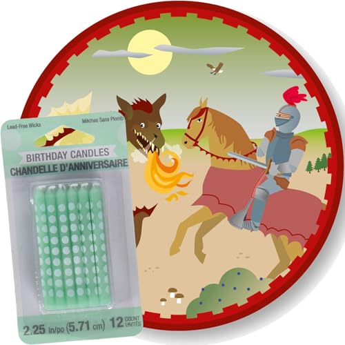 Tortenaufleger + 12 Kuchenkerzen * Ritter und Drache * als Kuchendeko zum Kindergeburtstag | Ø20cm-Aufleger aus Esspapier | Kinder Geburtstag Party Deko Kerzen Tortendeko, Stil: Ritter und Drache Tortenaufleger + 12 Kuchenkerzen * Ritter und Drache * als Kuchendeko zum Kindergeburtstag | Ø20cm-Aufleger aus Esspapier | Kinder Geburtstag Party Deko Kerzen Tortendeko, Stil: Ritter und Drache von Carpeta