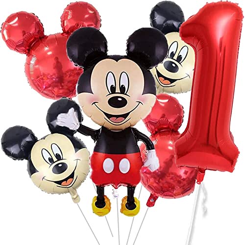 XXL-Ballon-Set * Mickey Mouse * als Deko für Kindergeburtstag und Mottoparty | mit Zahlen von 1 bis 19 | Micky Maus Geburtstag Party Kinder Ballondeko Partydeko, Edition: 1. Geburtstag von Carpeta