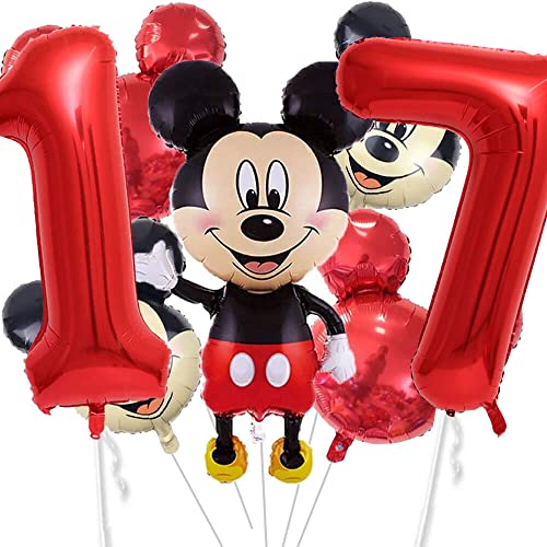 XXL-Ballon-Set * Mickey Mouse * als Deko für Kindergeburtstag und Mottoparty | mit Zahlen von 1 bis 19 | Micky Maus Geburtstag Party Kinder Ballondeko Partydeko, Edition: 17. Geburtstag von Carpeta