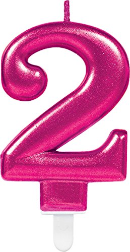 Zahlenkerze * ZAHL 2 * in PINK mit Steckfuß | ca. 10cm x 6cm groß | Deko 2. Geburtstag Geburtstagskerze Kerze Zahlenkerze * ZAHL 2 * in PINK mit Steckfuß | ca. 10cm x 6cm groß | Deko 2. Geburtstag Geburtstagskerze Kerze von Carpeta