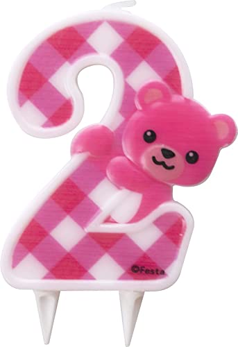 Zahlenkerze * ZAHL 2 * in PINK mit Steckfuß | ca. 12cm x 7cm groß | Rosa Mädchen Baby Deko 2. Geburtstag Geburtstagskerze Kerze Bärchen Zahlenkerze * ZAHL 2 * in PINK mit Steckfuß | ca. 12cm x 7cm groß | Rosa Mädchen Baby Deko 2. Geburtstag Geburtstagskerze Kerze Bärchen von Carpeta