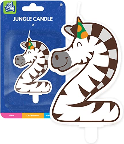 Zahlenkerze von 0-9 mit Steckfuß als Deko für Kindergeburtstag | ca. 10cm x 4,5cm groß | Safari Zoo Tiere Zootiere Geburtstag Geburtstagskerze Zahlen Kerze, Modell Name: Zahl 2 - Zebra Zahlenkerze von 0-9 mit Steckfuß als Deko für Kindergeburtstag | ca. 10cm x 4,5cm groß | Safari Zoo Tiere Zootiere Geburtstag Geburtstagskerze Zahlen Kerze, Modell Name: Zahl 2 - Zebra von Carpeta